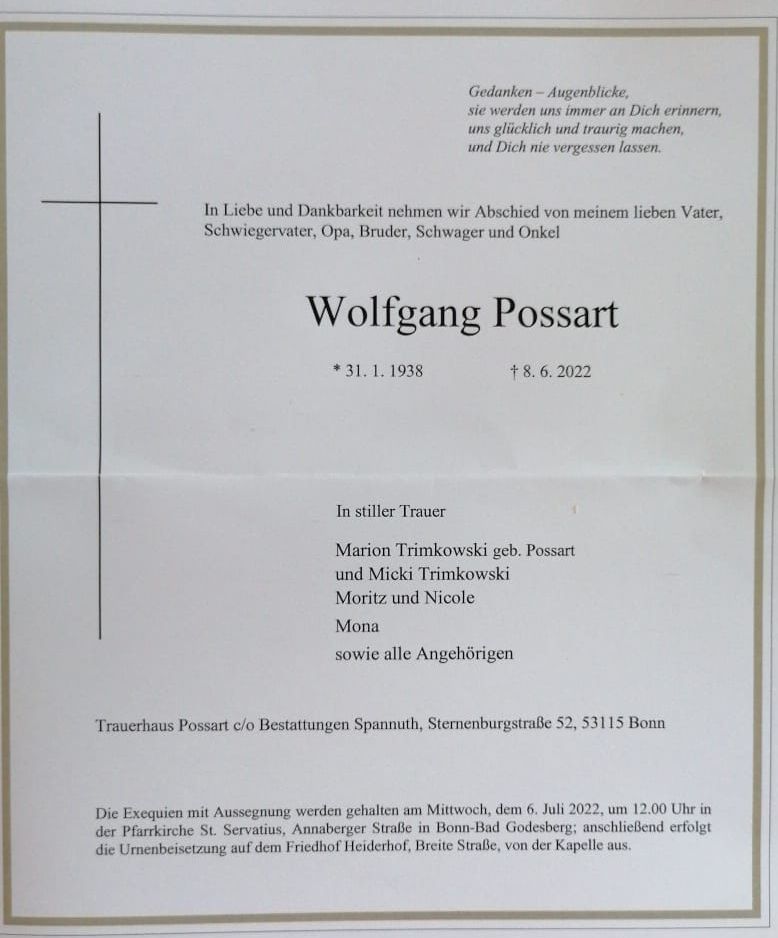 Todesanzeige Possart